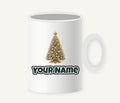 Gold and Silver Christmas Tree Personalised Christmas Mug