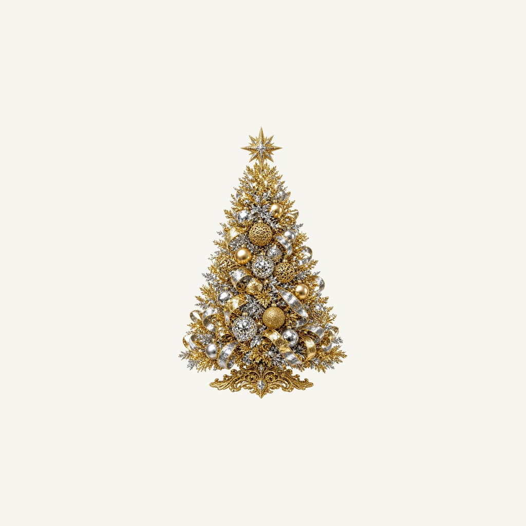 Gold and Silver Christmas Tree Personalised Christmas Mug