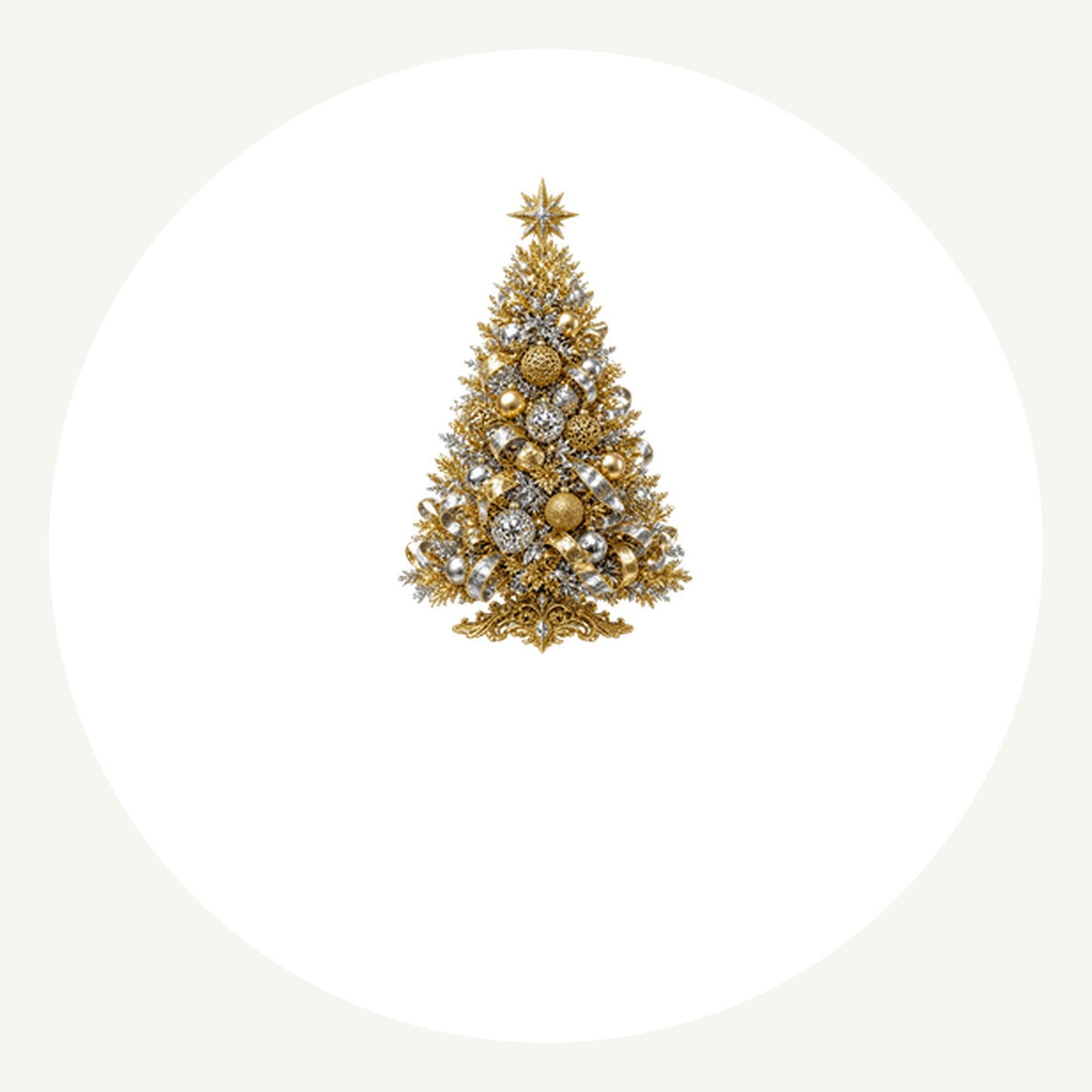 Gold and Silver Christmas Tree Personalised Pewter Christmas Ornament