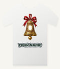 Gold Bell With Name Plaque Personalised Christmas T-Shirt and Hoodie
