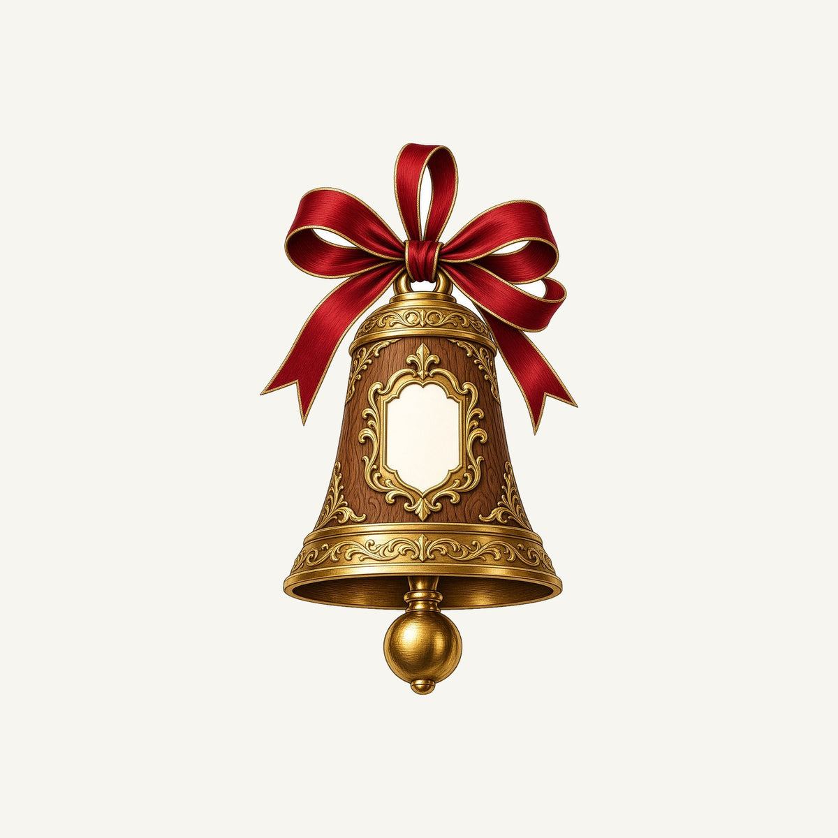 Gold Bell With Name Plaque Personalised Santa Sack