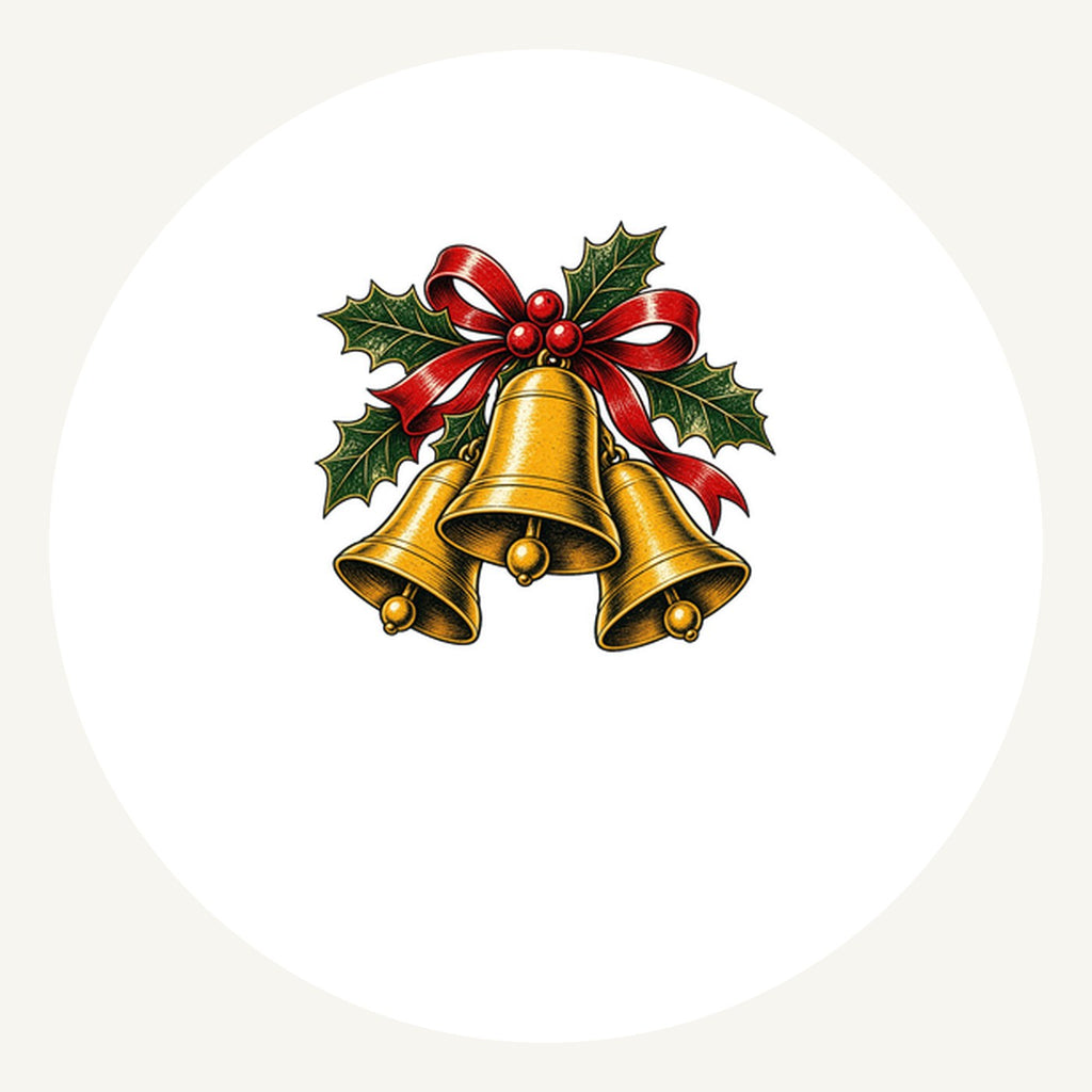 Gold Bells With Holly Personalised Pewter Christmas Ornament