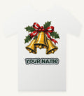Gold Bells With Holly Personalised Christmas T-Shirt and Hoodie