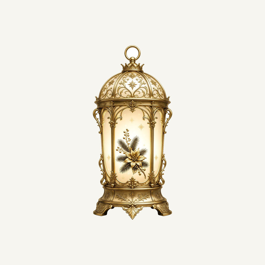 Gold Christmas Lantern Personalised Christmas T-Shirt and Hoodie