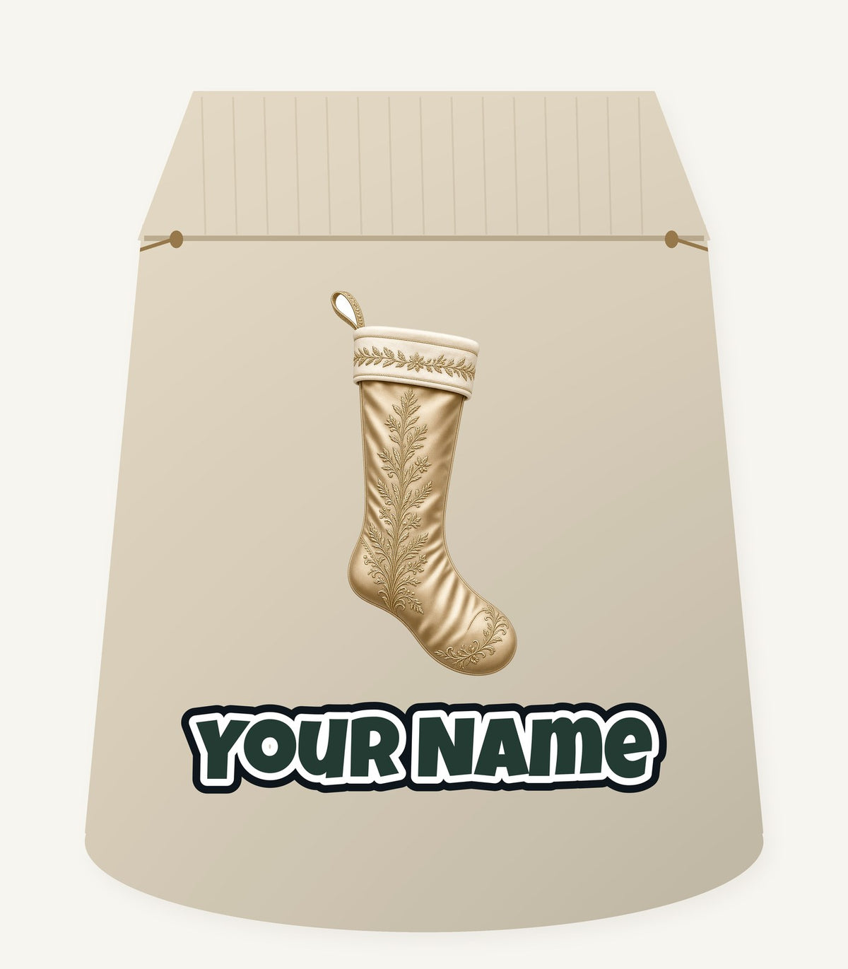 Gold Embroidered Christmas Stocking Personalised Santa Sack
