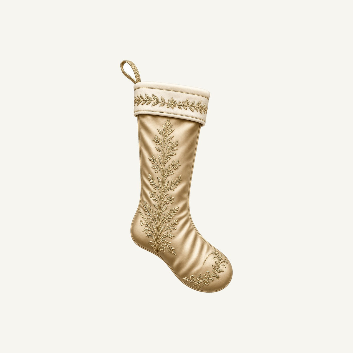 Gold Embroidered Christmas Stocking Personalised Santa Sack