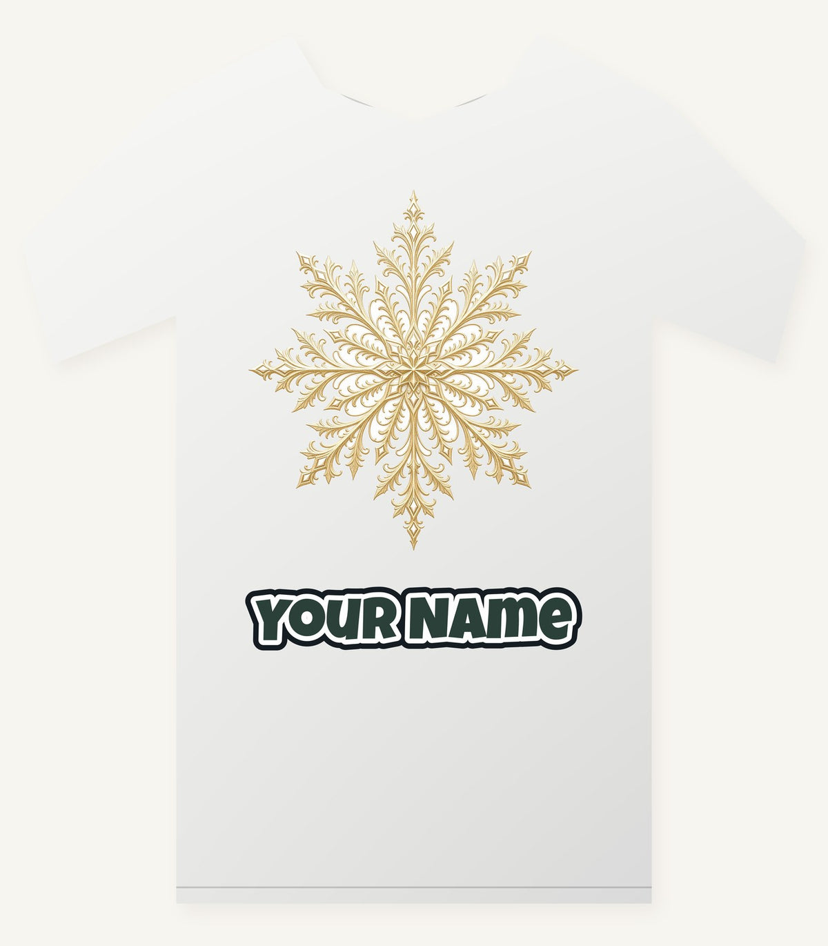 Gold Filigree Snowflake Personalised Christmas T-Shirt and Hoodie