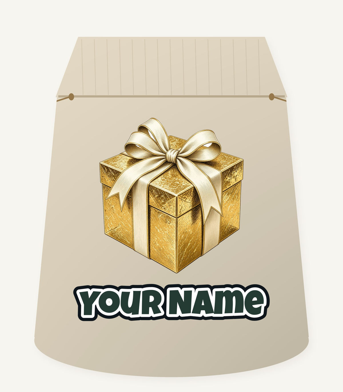 Gold Foil Gift Box Personalised Santa Sack