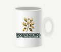 Gold Holly Sprig Personalised Christmas Mug