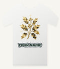 Gold Holly Sprig Personalised Christmas T-Shirt and Hoodie