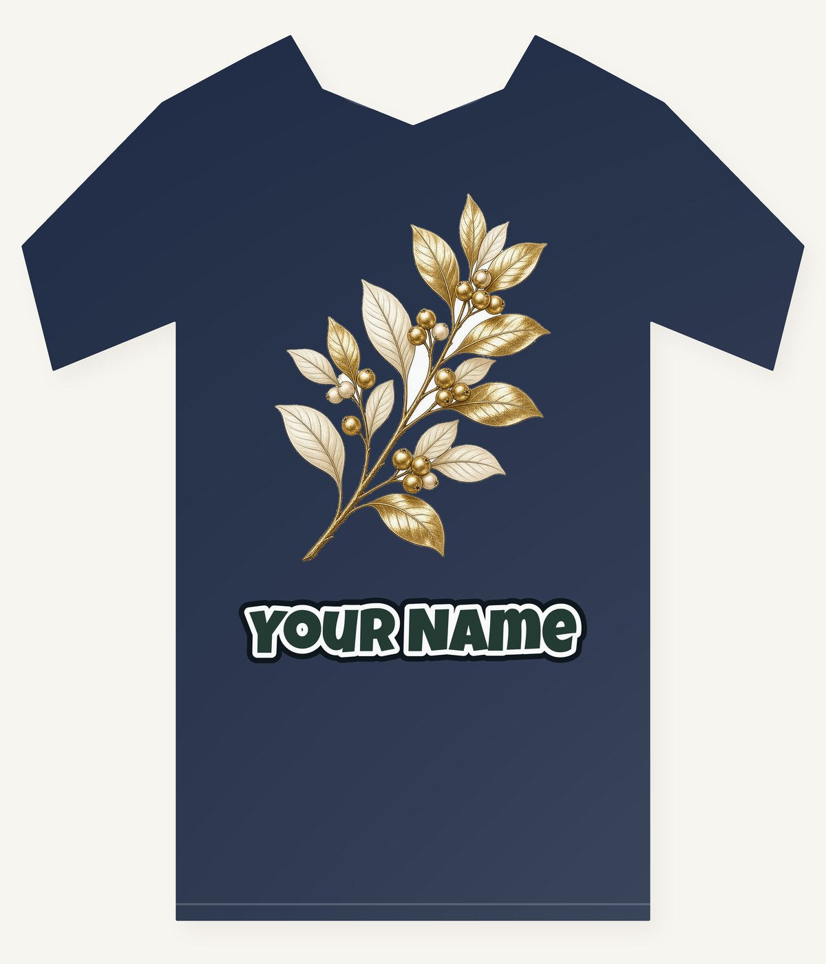 Gold Leaf And Berry Branch Personalised Kids Tee and Baby Bodysuit