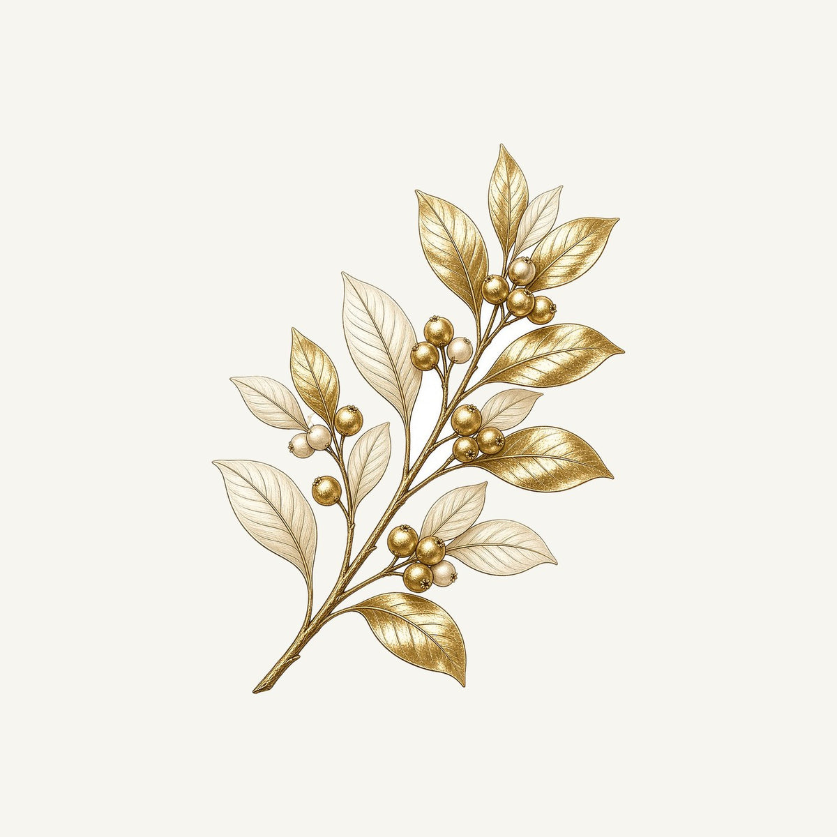 Gold Leaf And Berry Branch Personalised Christmas T-Shirt and Hoodie
