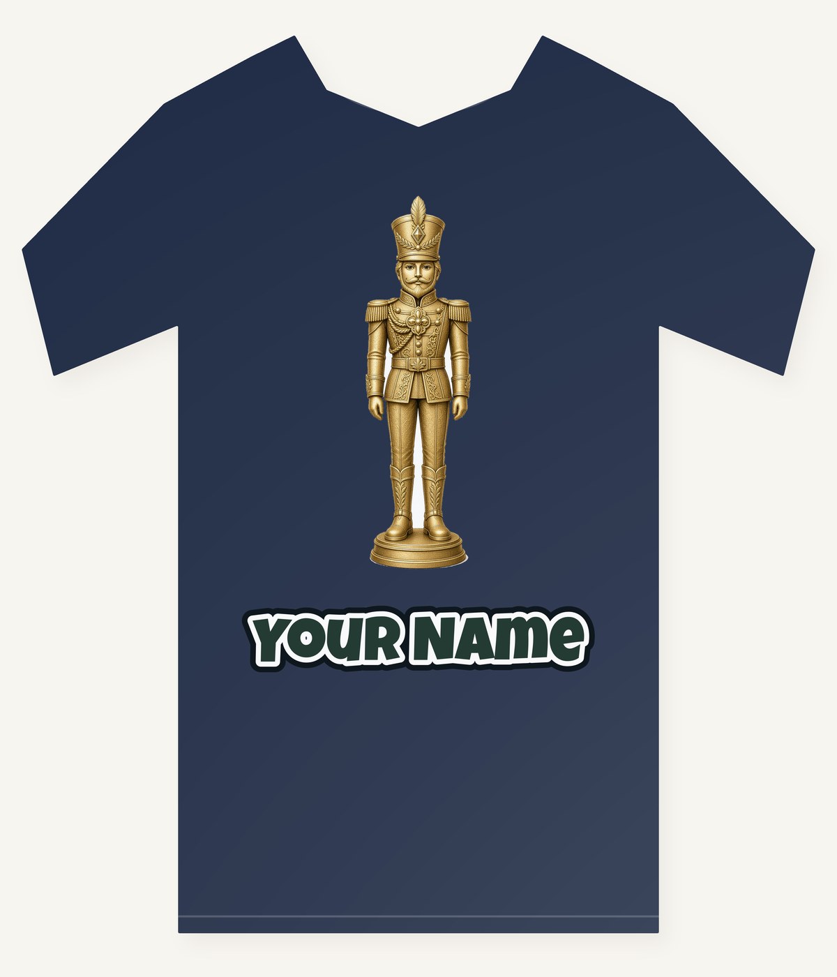Gold Nutcracker Soldier Personalised Kids Tee and Baby Bodysuit