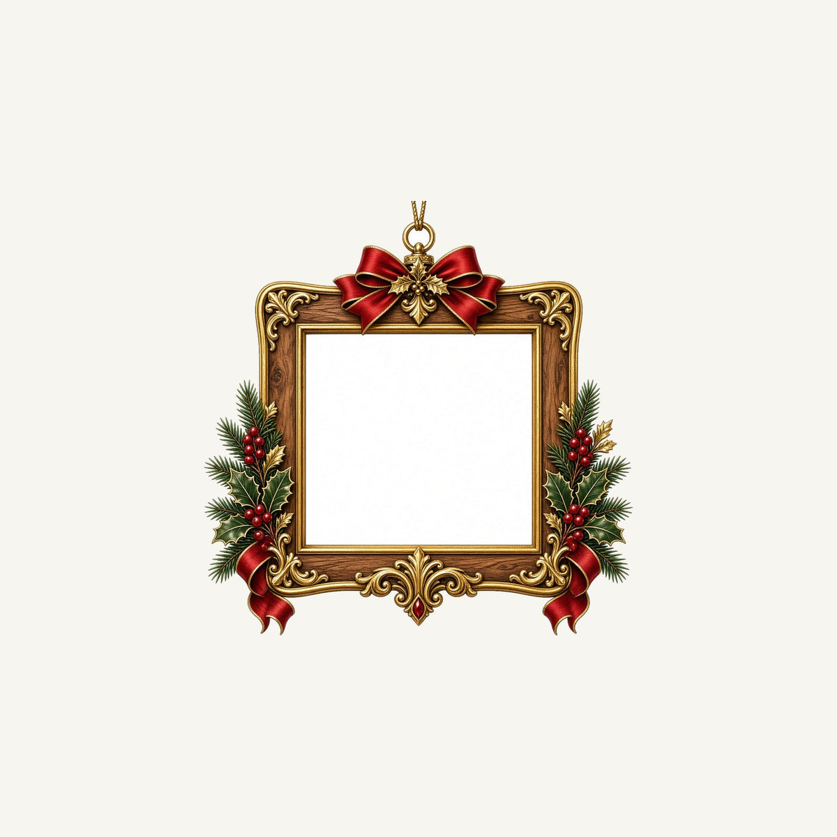 Gold Photo Frame Ornament Personalised Christmas Mug