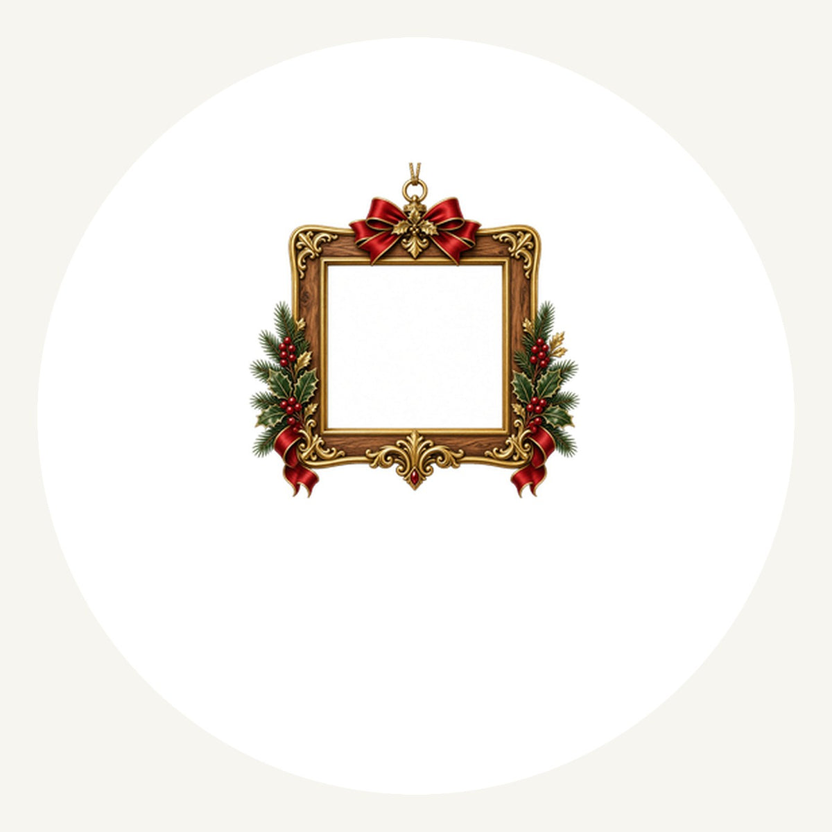 Gold Photo Frame Ornament Personalised Pewter Christmas Ornament