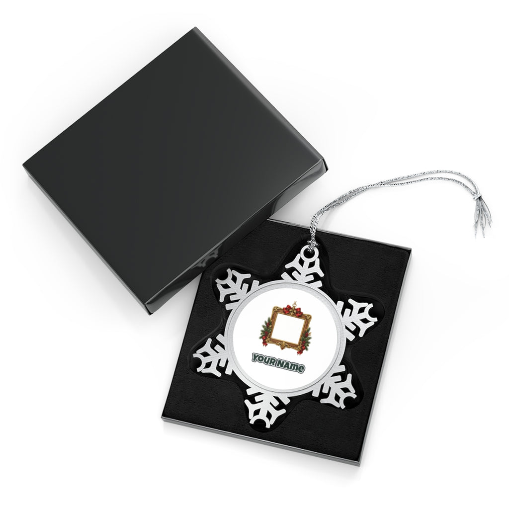 Gold Photo Frame Ornament Personalised Pewter Christmas Ornament