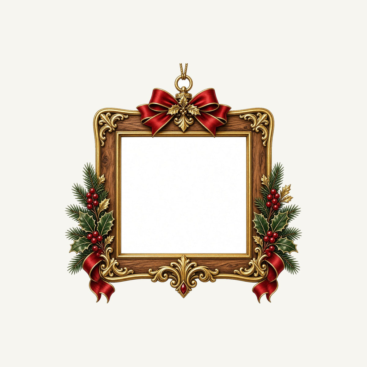 Gold Photo Frame Ornament Personalised Christmas T-Shirt and Hoodie