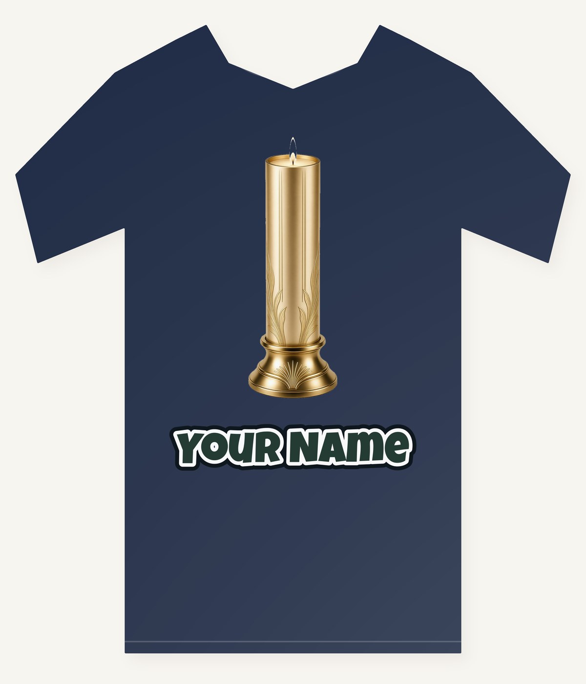 Gold Pillar Candle Personalised Kids Tee and Baby Bodysuit
