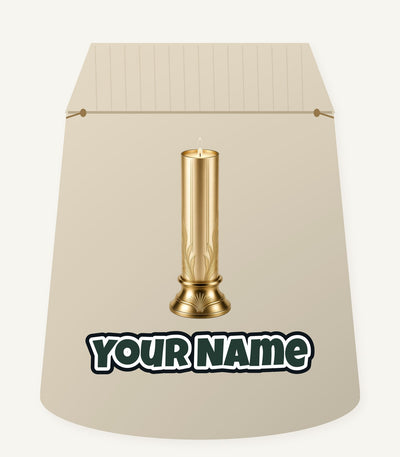 Gold Pillar Candle Personalised Santa Sack