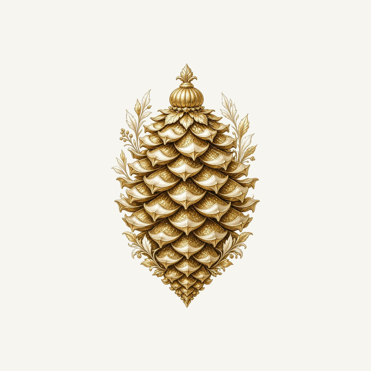 Gold Pinecone Ornament Personalised Kids Tee and Baby Bodysuit
