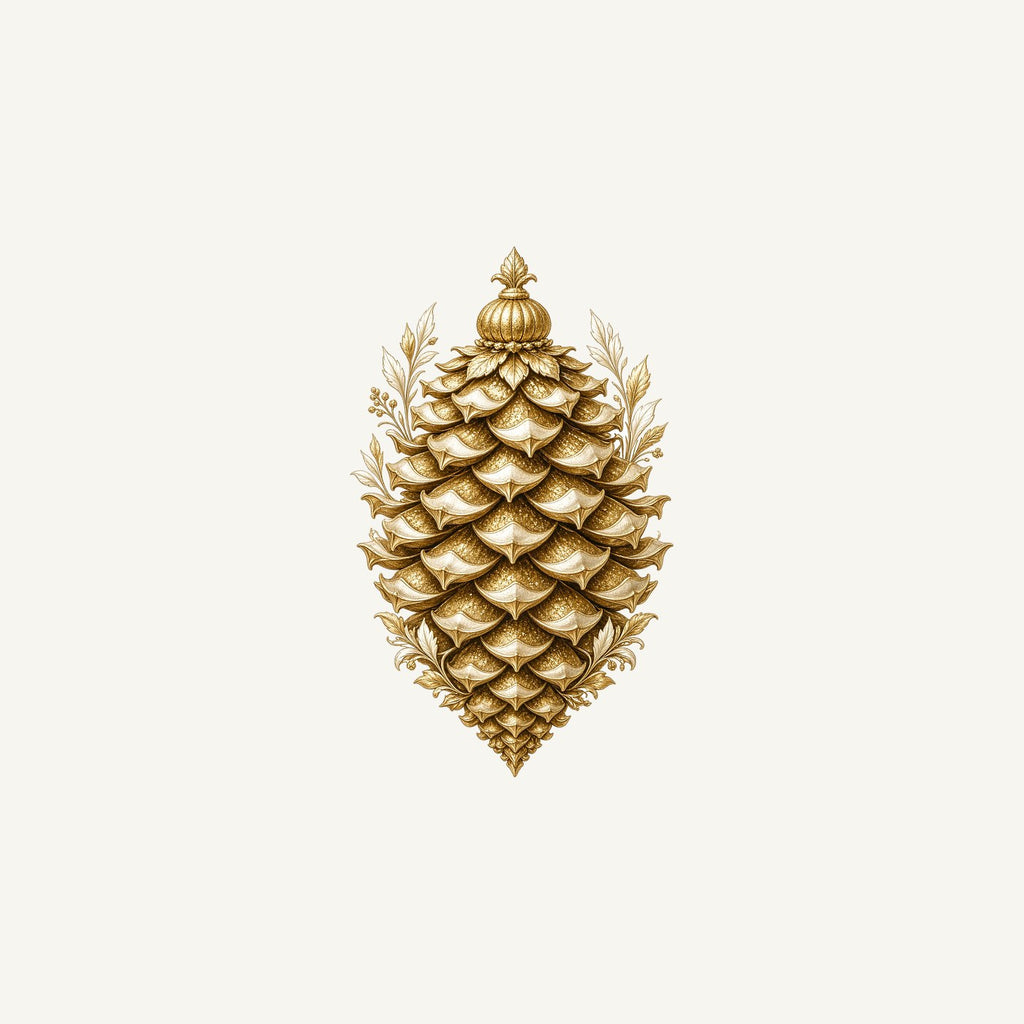 Gold Pinecone Ornament Personalised Christmas Mug