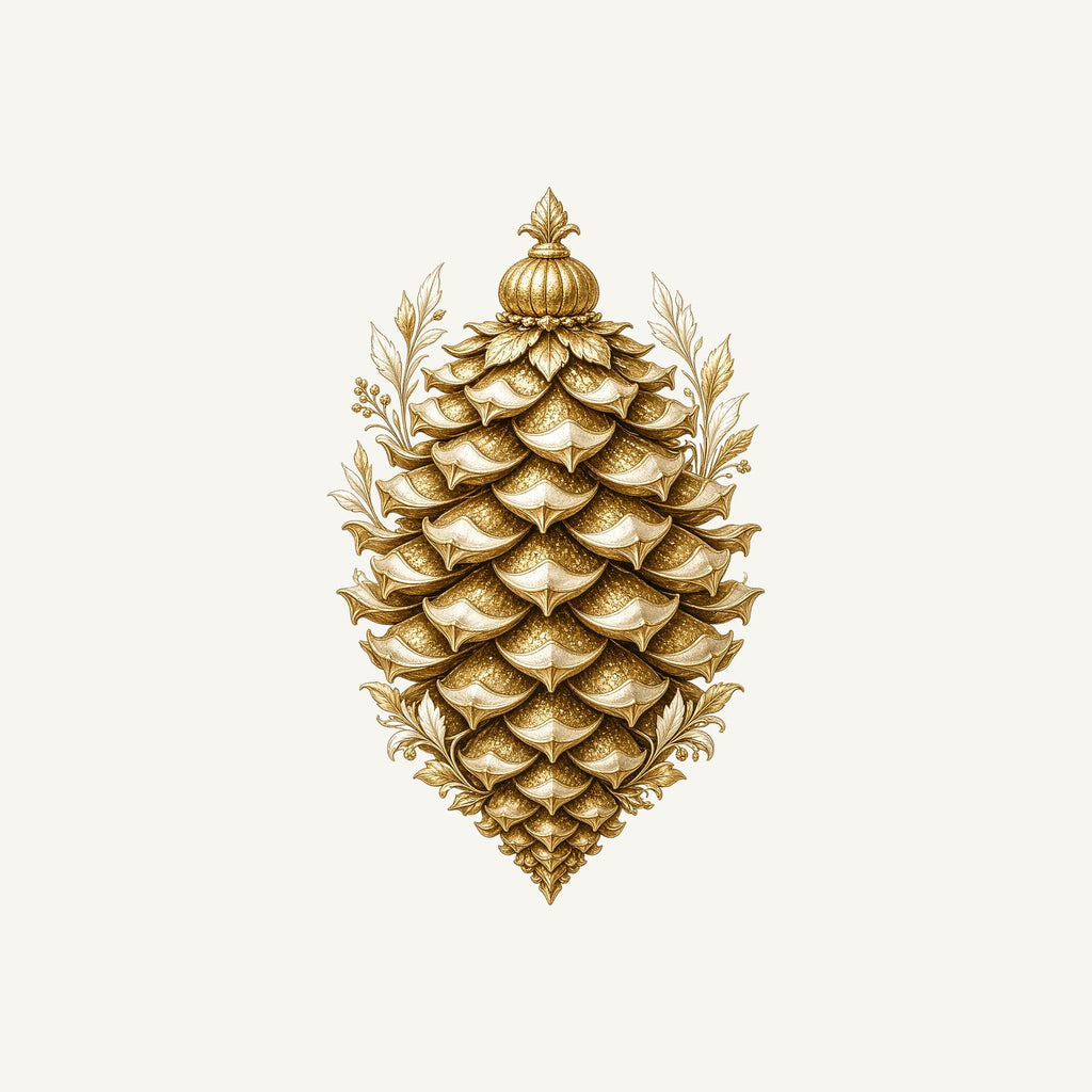Gold Pinecone Ornament Personalised Santa Sack