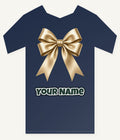 Gold Satin Ribbon Bow Personalised Kids Tee and Baby Bodysuit