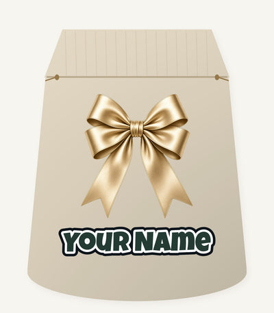 Gold Satin Ribbon Bow Personalised Santa Sack