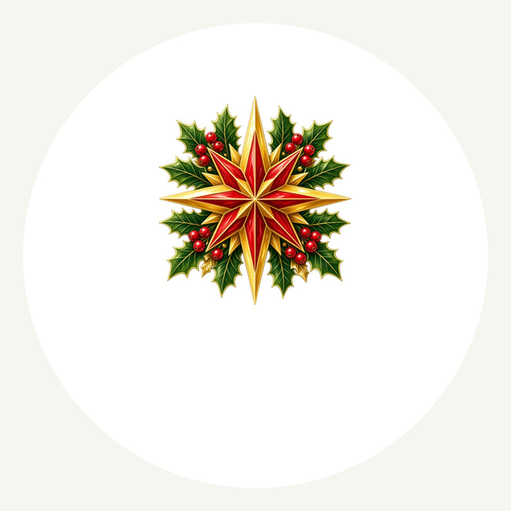 Gold Star With Holly Personalised Pewter Christmas Ornament