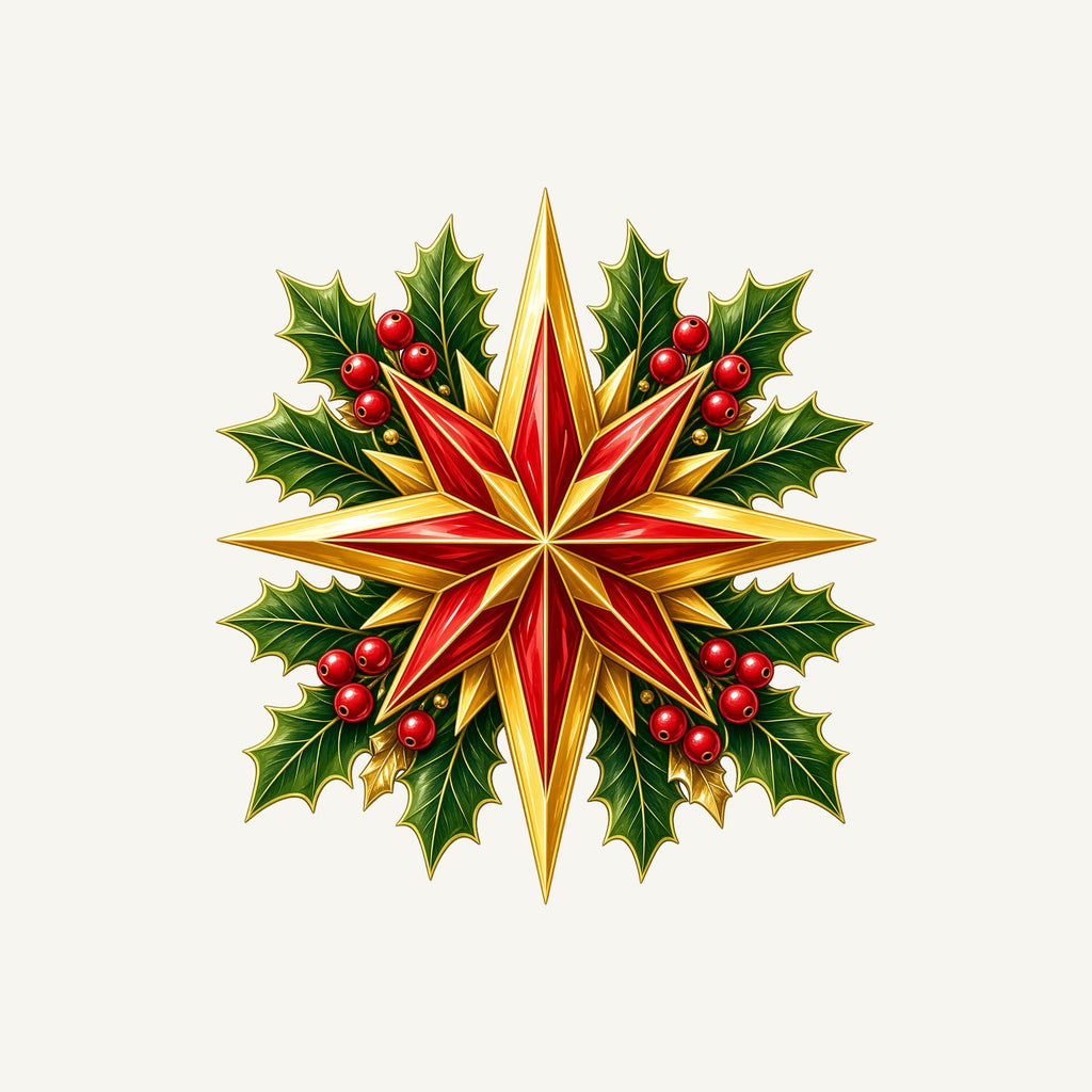 Gold Star With Holly Personalised Christmas T-Shirt and Hoodie