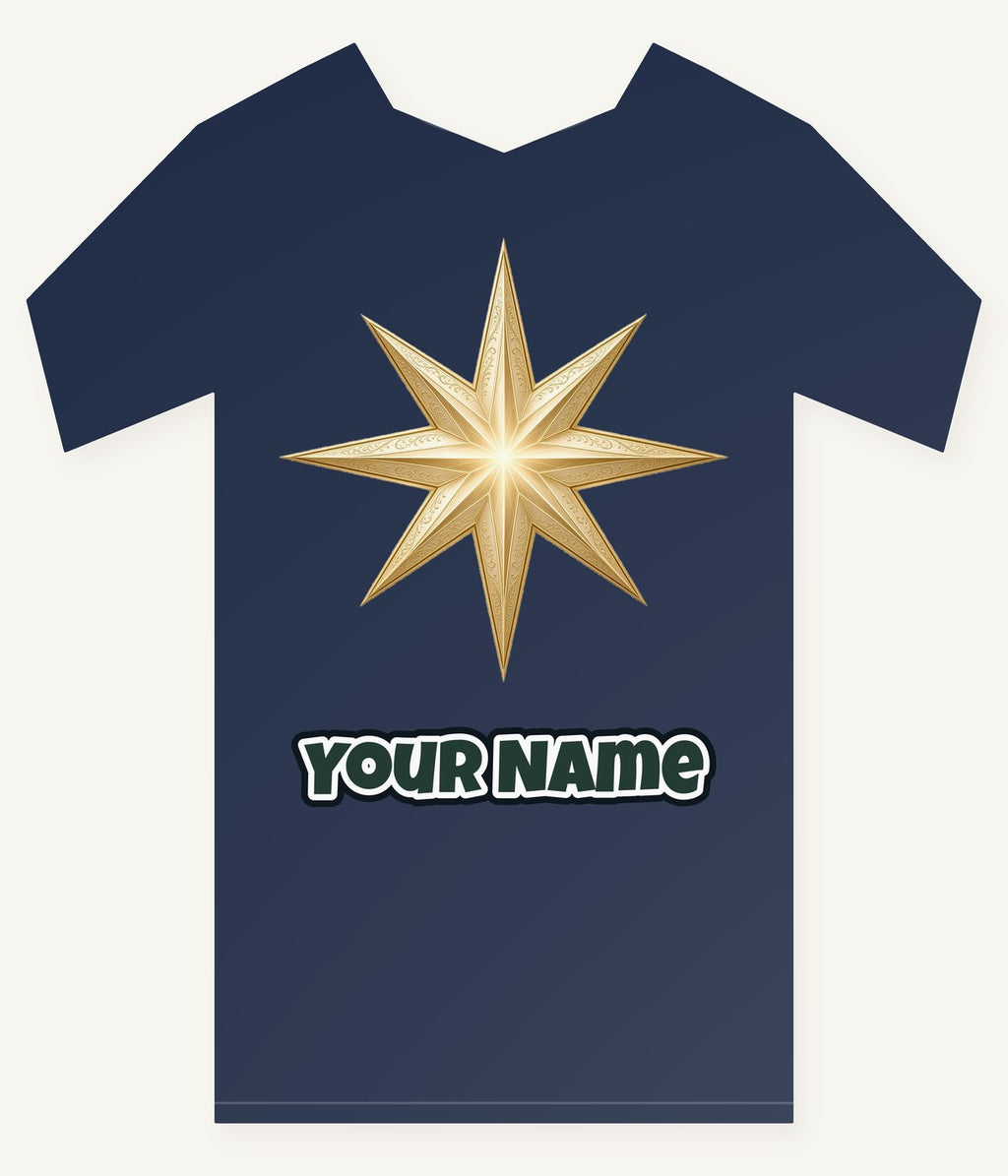 Gold Starburst Star Personalised Kids Tee and Baby Bodysuit