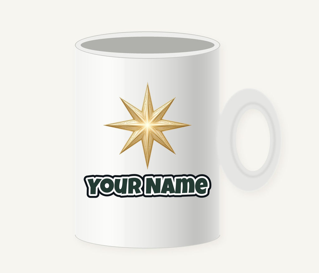Gold Starburst Star Personalised Christmas Mug