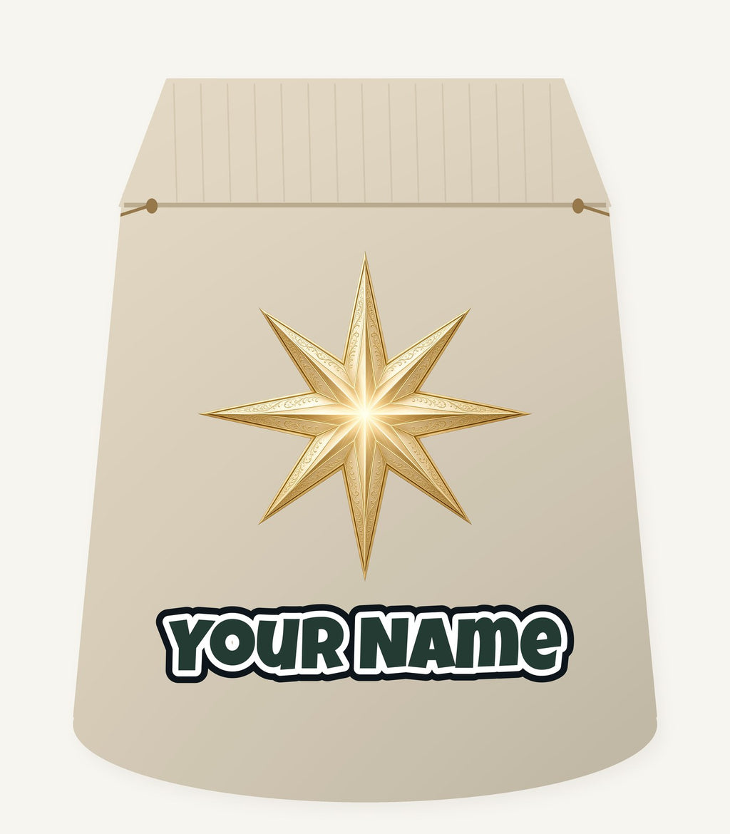 Gold Starburst Star Personalised Santa Sack