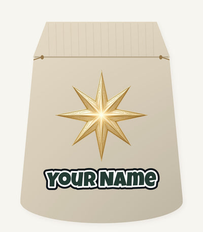 Gold Starburst Star Personalised Santa Sack