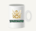 Golden Angel and Star Personalised Christmas Mug