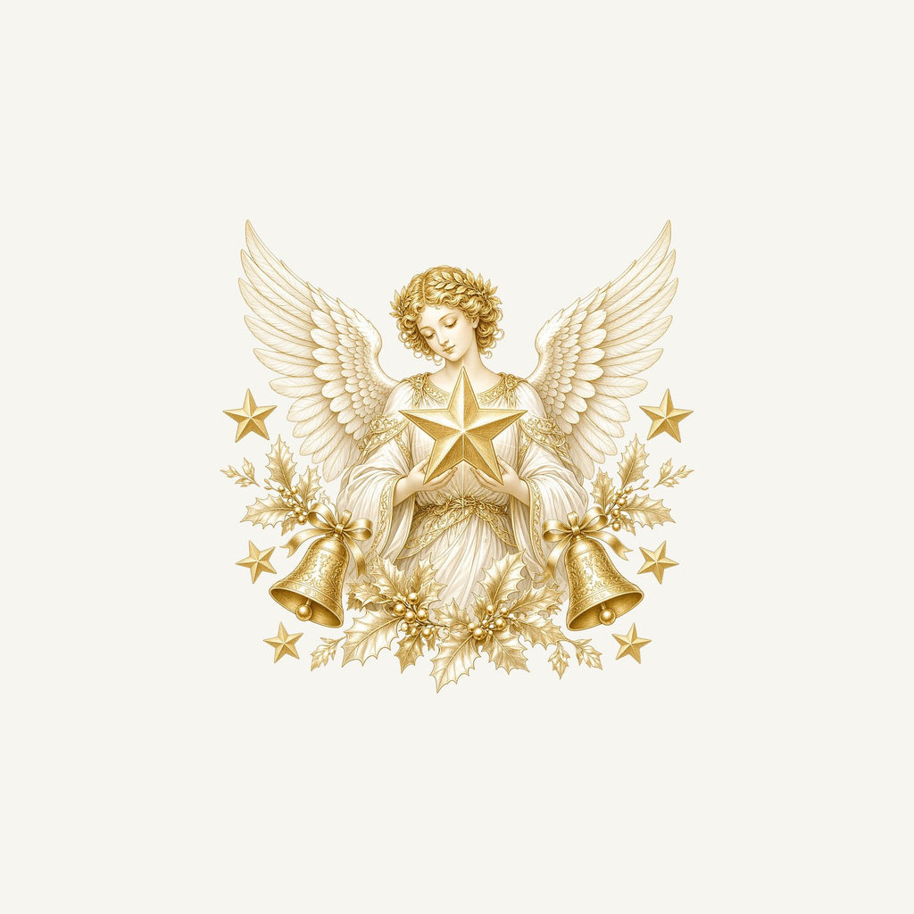 Golden Angel and Star Personalised Christmas Mug