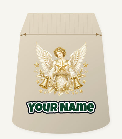 Golden Angel and Star Personalised Santa Sack