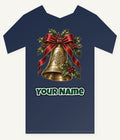 Golden Bell and Holly Personalised Kids and Baby Christmas Tee