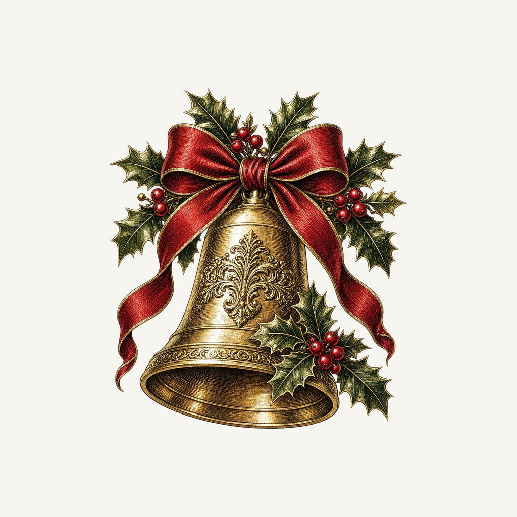 Golden Bell and Holly Personalised Kids and Baby Christmas Tee