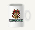 Golden Bell and Holly Personalised Christmas Mug