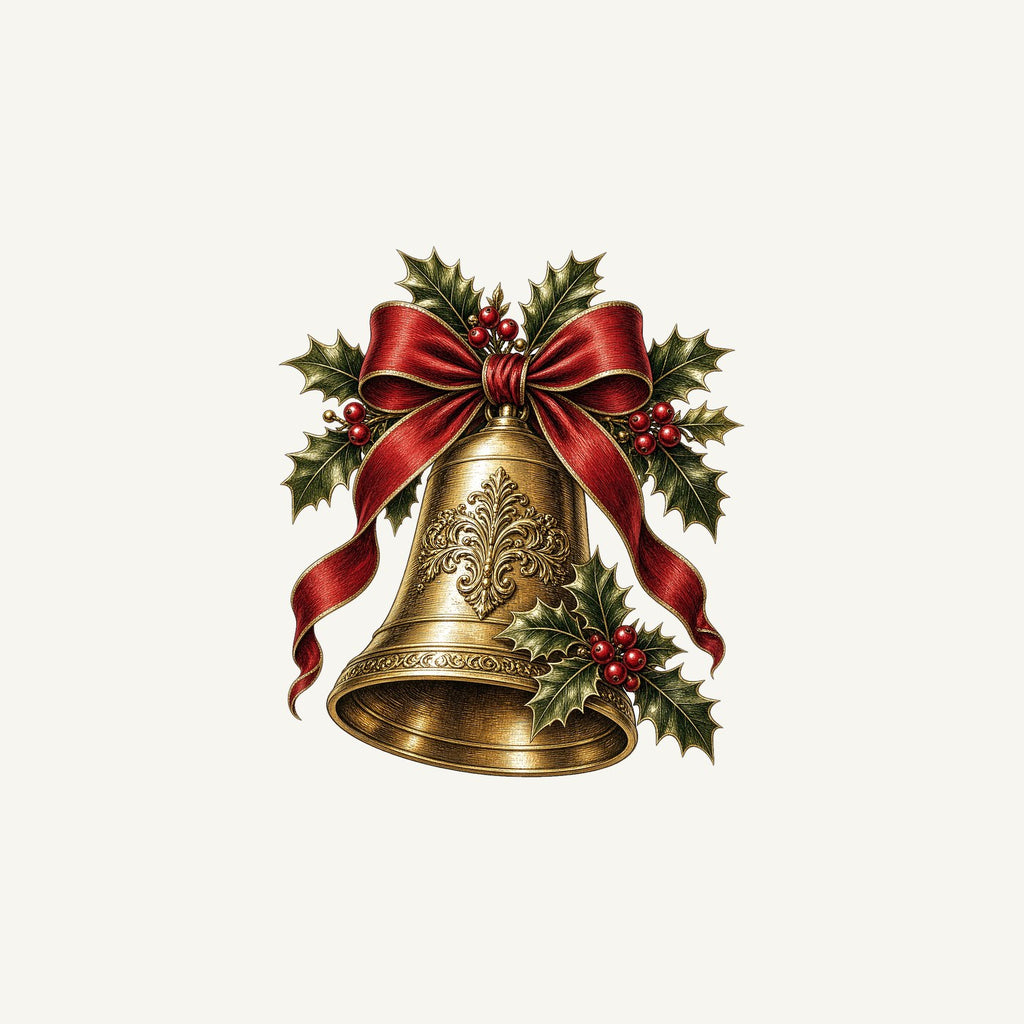 Golden Bell and Holly Personalised Christmas Mug