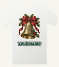Golden Bell and Holly Personalised Christmas T-Shirt and Hoodie