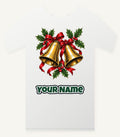 Golden Bells And Holly Personalised Christmas T-Shirt and Hoodie