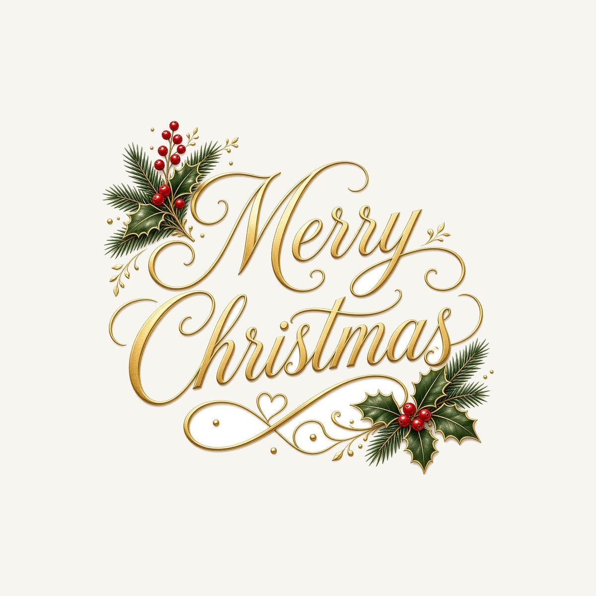 Golden Merry Christmas Script Personalised Kids Tee and Baby Bodysuit