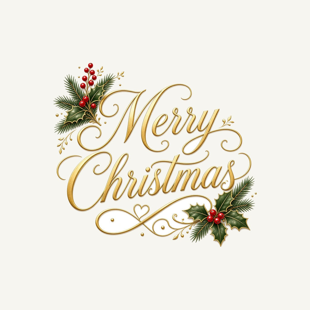 Golden Merry Christmas Script Personalised Kids and Baby Christmas Tee