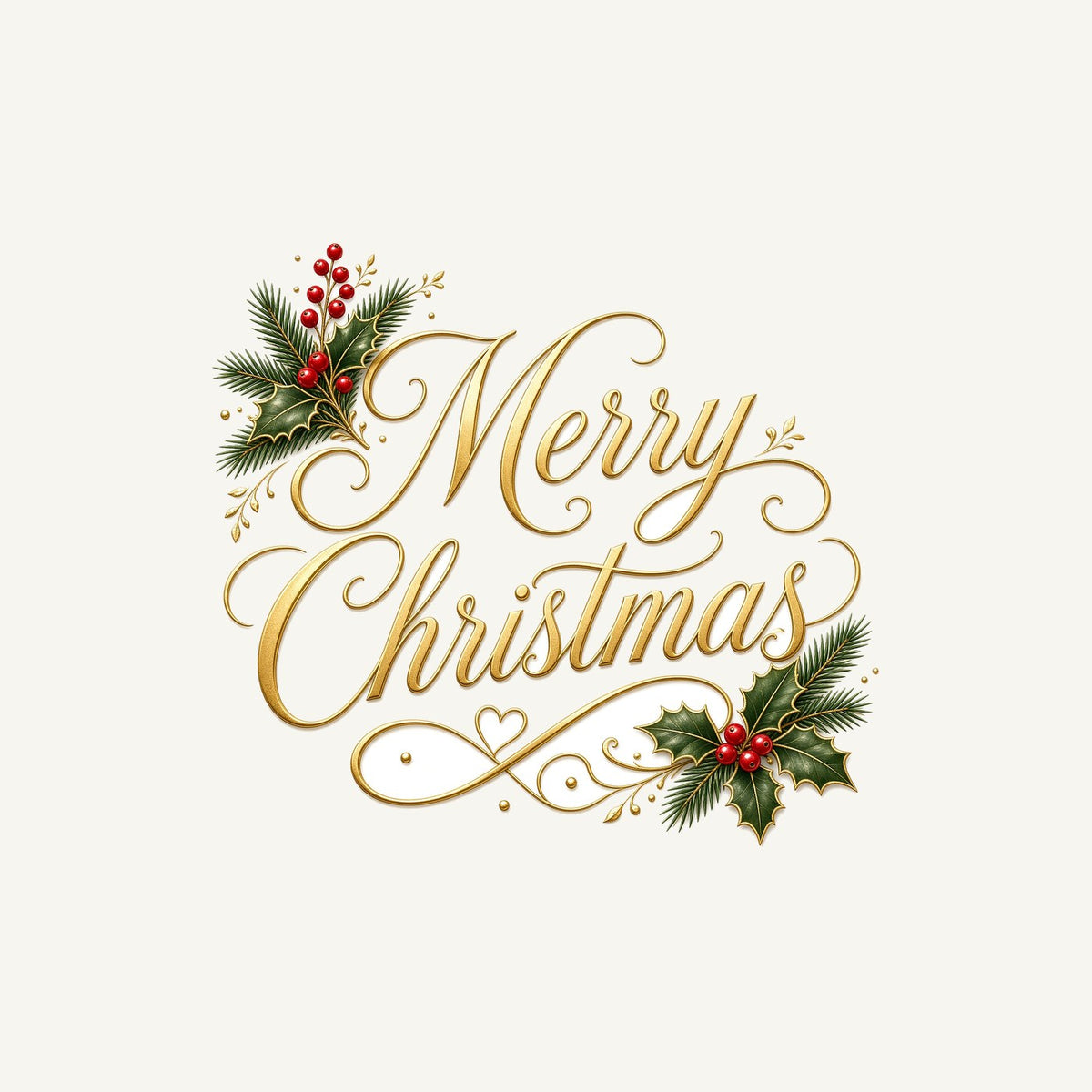 Golden Merry Christmas Script Personalised Christmas Mug