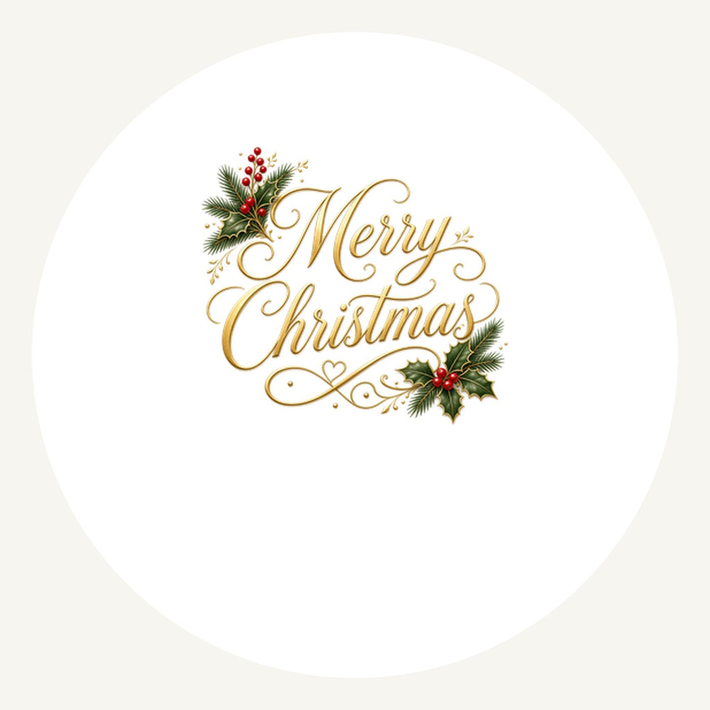 Golden Merry Christmas Script Personalised Pewter Christmas Ornament