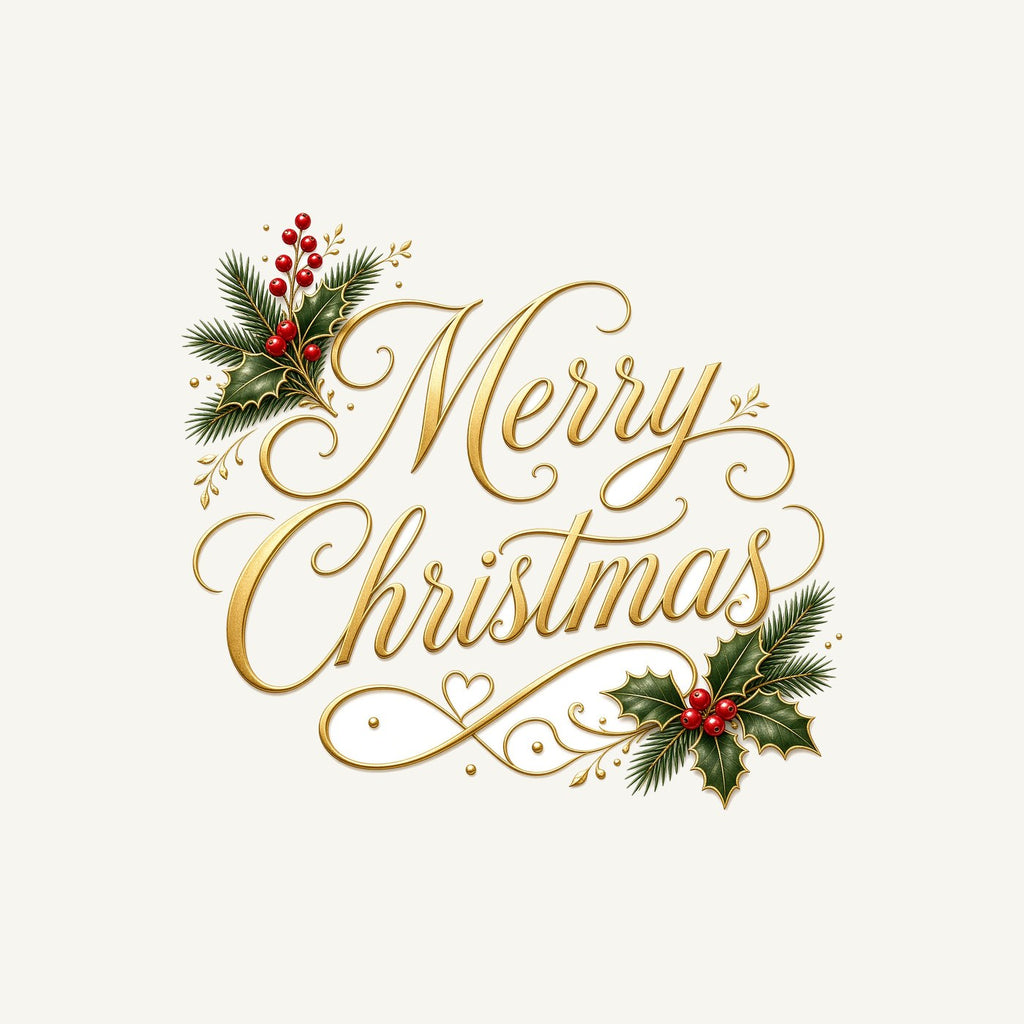 Golden Merry Christmas Script Personalised Christmas T-Shirt and Hoodie