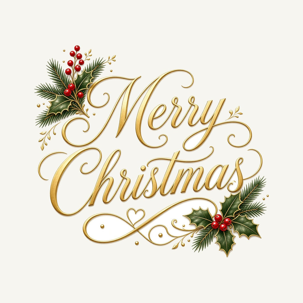 Golden Merry Christmas Script Personalised Santa Sack