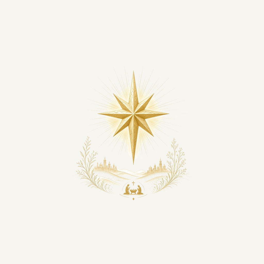 Golden Nativity Star Personalised Christmas Mug